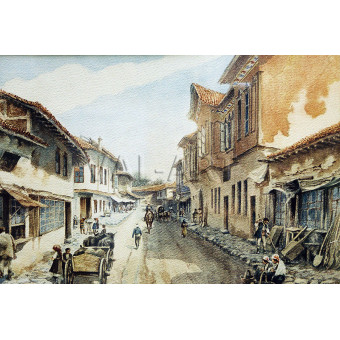 РЕПРОДУКЦИИ НА КАРТИНИ Улица със Сливнишкия хан (1912) 